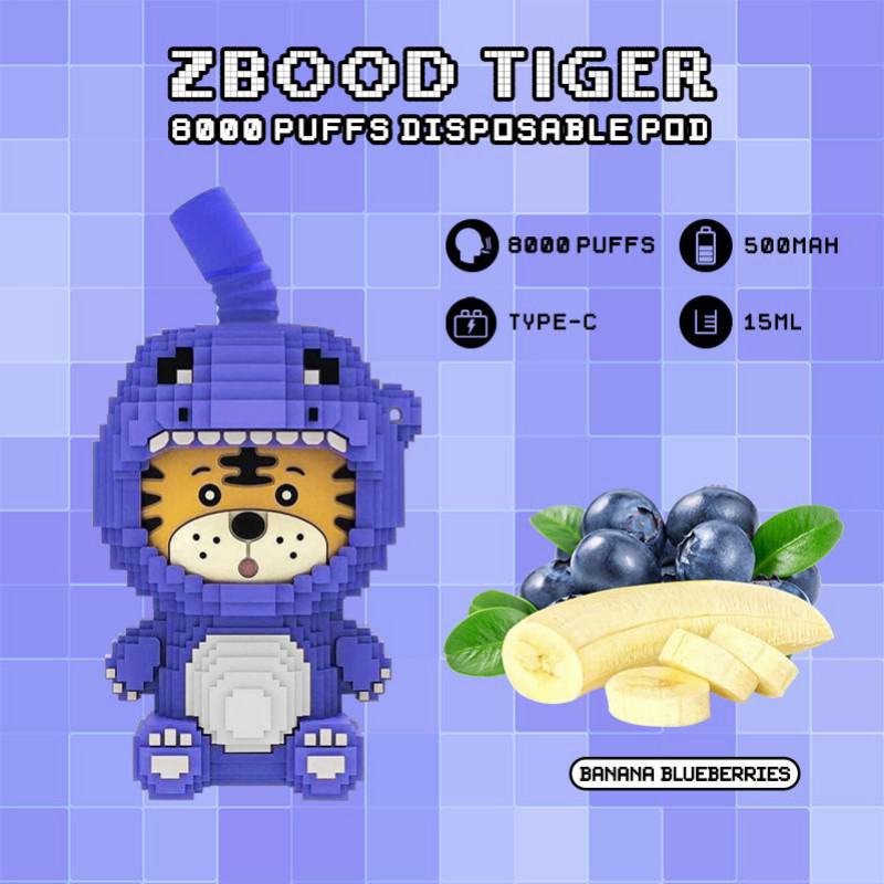 zbood TIGER Pen Zbood Tiger Pod 8000 Puffs Hits Vape Puffs