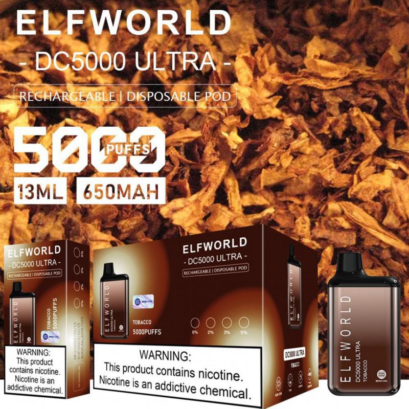 Elfworld Dc Disposable Box 5000 Puffs Disposable E-cigarette Nicotine