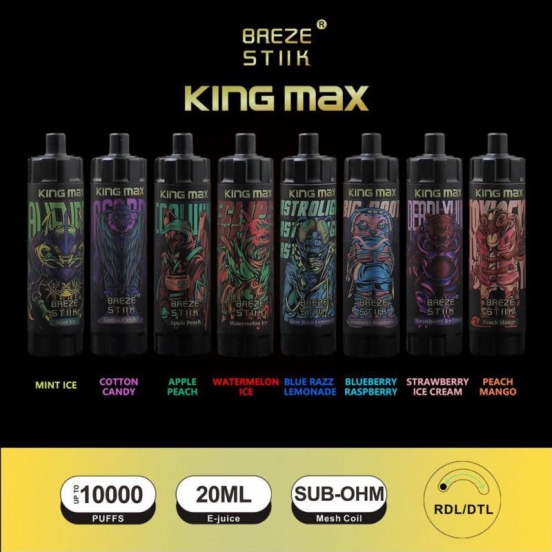 2024 Best Selling Disposable Breze Vape Kingmax Pens Wholesale Price