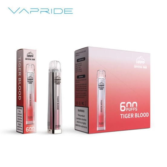 2024's Finest Vaping Disposable Vape Brands VAPRIDE Vapride Happ Crystal Disposable 600 Puffs