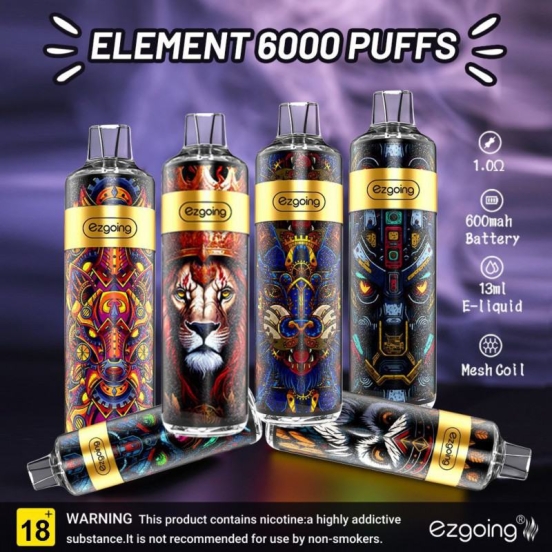 Best Quality Ezgoing Element 6000 About 6000 Puffs Disposable Vape Pod