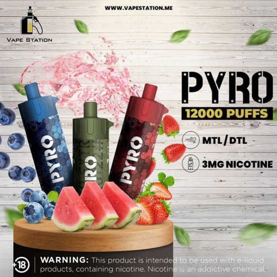 Volestech Bars Pyro  Mtl Dtl 12000 Puffs Disposable Vape