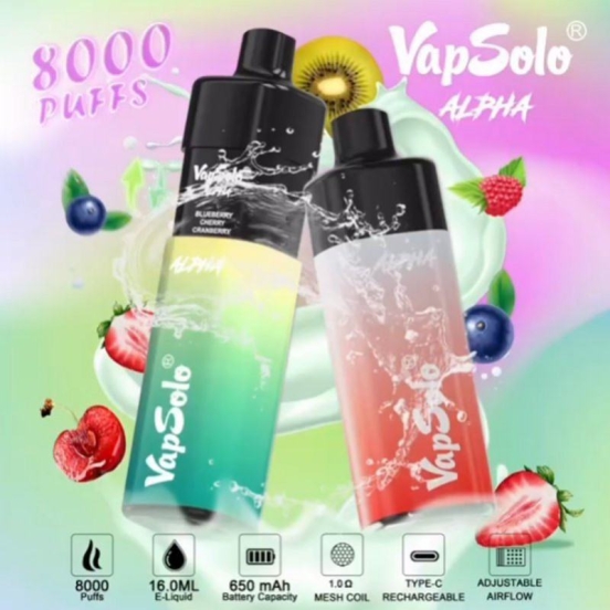 Vapsolo Alpha  8k Pod Kit 8000 Puffs Vape Disposables Wholesale