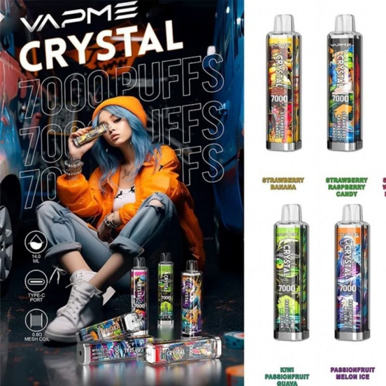 2024 Best Vapme Pen Vape Crystal  12 Flavors 7000 Puffs