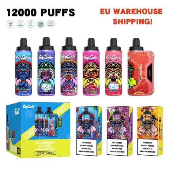 Wide Flavor Selection Disposable Vapsolo Vape Viking 12000 Puffs Pens Wholesale Price
