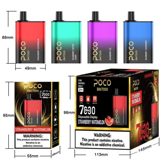 2024 Best Vape Disposable Vape no Poco Bm 7000 Puffs Brands