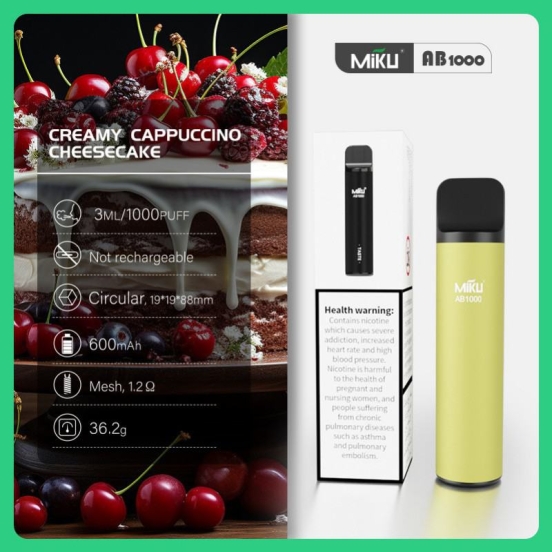 Top Sale Miku Ab1120 1000 Puffs Disposable Vape Pod