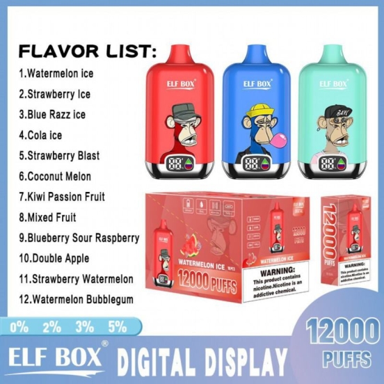 All Flavors Wholesale Insta Elf Box Digital 12000 15000 Puffs Vape Pen