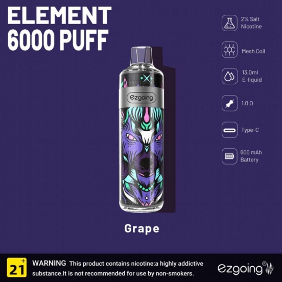 Ezgoing Ezgoing Fk03 Element About 7000 Puffs Disposable E-cigarette Nicotine