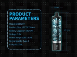 Disposable Energy Kk 9 12000 Puffs E-cigarette Nicotine