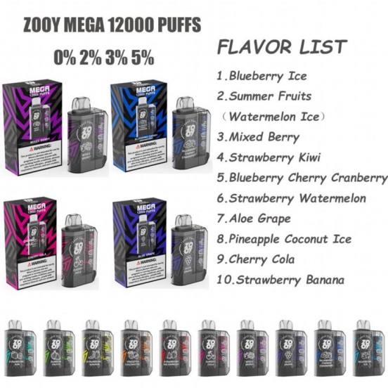 Original Zooy Mega Disposable 12000 Puffs Vape Pen Wholesale