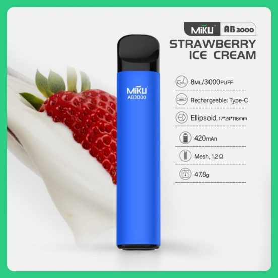 2024 Best Vape Pen Miku Wholesale Disposable Vapes Ab43 3000 Puffs