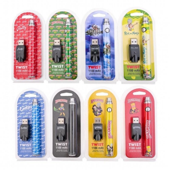 Top-notch Vaping Cookies Backwoods Disposable Vape Pen Twist Vv 1100mah Preheating Battery Wholesale