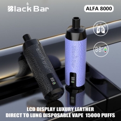 Black Alfa8000 15000 Puffs Vape Big Puff Bars Plus