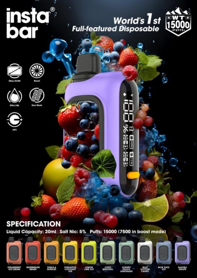 Best Quality customize Insta Wt 15000 Puffs Disposable E-cigarette Puff