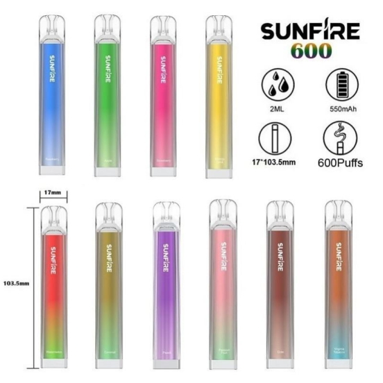 Customizable Wholesale Disposable Vape Pens Sunfire Sunfire W 600 Puffs