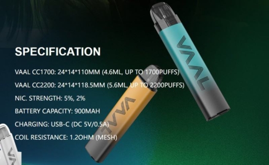 Vaal Disposable Vape Pens Vaal Cc1700 Disposable 500 Puffs Wholesale