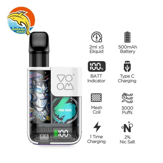 Top Picks 2024 BANANATIMES Wholesale Disposable Vapes Voom Pod Mod - 4 In 1 3000 Puffs