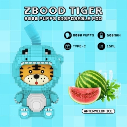 zbood TIGER Pen Zbood Tiger Pod 8000 Puffs Hits Vape Puffs