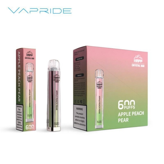 2024's Finest Vaping Disposable Vape Brands VAPRIDE Vapride Happ Crystal Disposable 600 Puffs