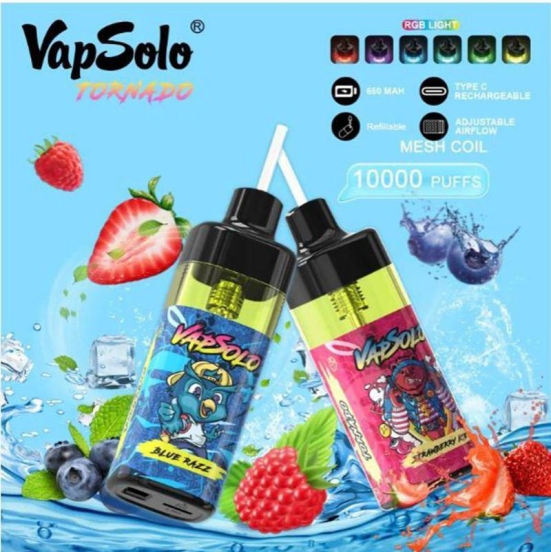 2024 Best Selling Vapsolo Pen Vape Tornado 10000 10k Disposable E Cigs
