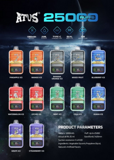 2024 Best Vape Atvs 25000 25K Disposable Vape Pen Atvs 25000 25k  S S Wholesale