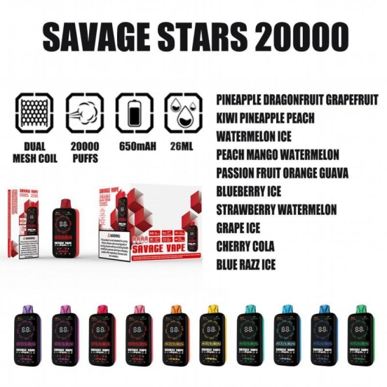 2024's Premium Vape Pen Savage Wholesale Disposable Vape Pens Stars 20000