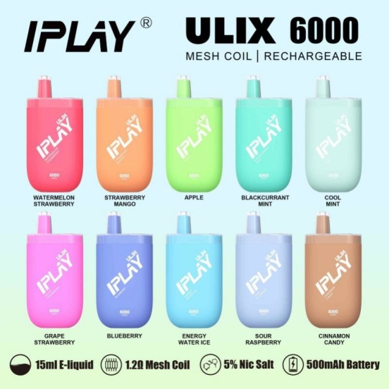 Iplay Ulix  Electronic E 6000 Puffs Wholesale Price Cheap