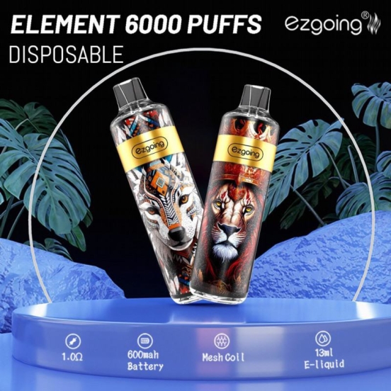 Best Quality Ezgoing Element 6000 About 6000 Puffs Disposable Vape Pod
