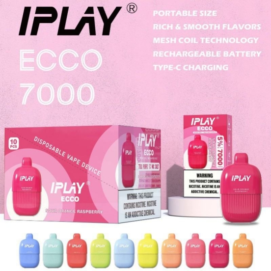 Bestseller Smooth Hit Disposable Vape Iplay Ecco  Kits Mod 7000 Puffs