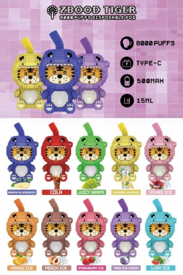 Wholesale Price Volestech Zbood Tiger 8000 Puffs Disposable Vape