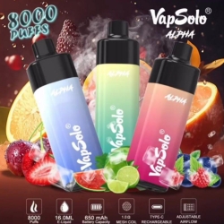 Disposable Vape Pens Vapsolo Alpha  8k Pod Kit 8000 Puffs