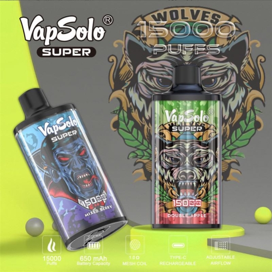 Vapsolo Super 15000 Snowwolfeasespinnersupbartohatugboatunibody Puffs Vape Wholesale Price