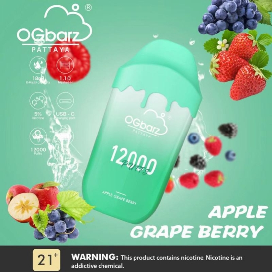 Wide Flavor Selection Customizable Ogz 12000 Puffs Vape Bars