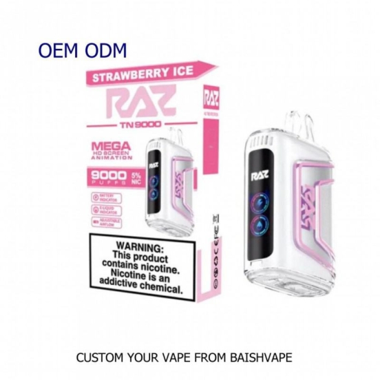 Wide Flavor Selection Disposable Vape Pen Baish Raz Tn9000 Wholesale
