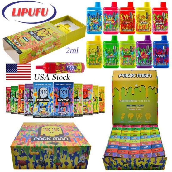 Wide Flavor Selection 2g Packman With Digital Screen Disposable Vape