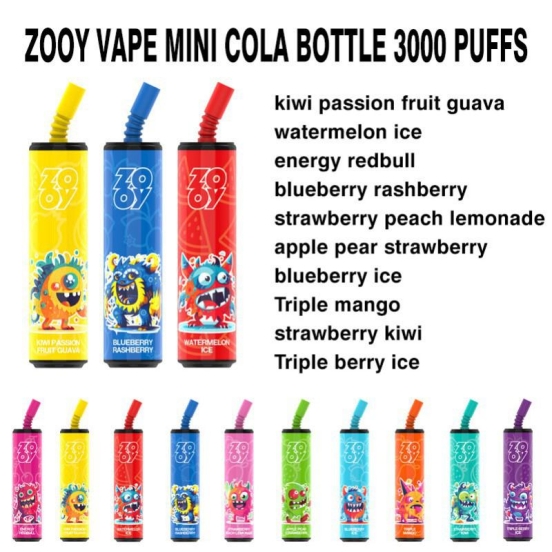 2024's Premium Vape PenPuff Zooy Min Cola Bottle 3000 8000 Puffs Disposable E-cigarette