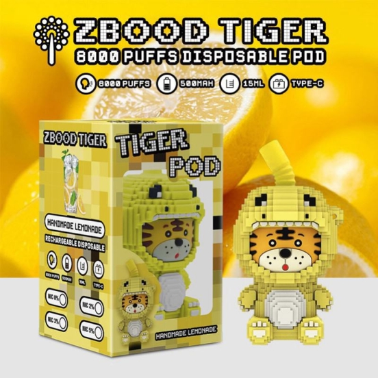 Disposable zbood TIGER Zbood Tiger Pod 8000 Puffs Vape Pen Wholesale Price
