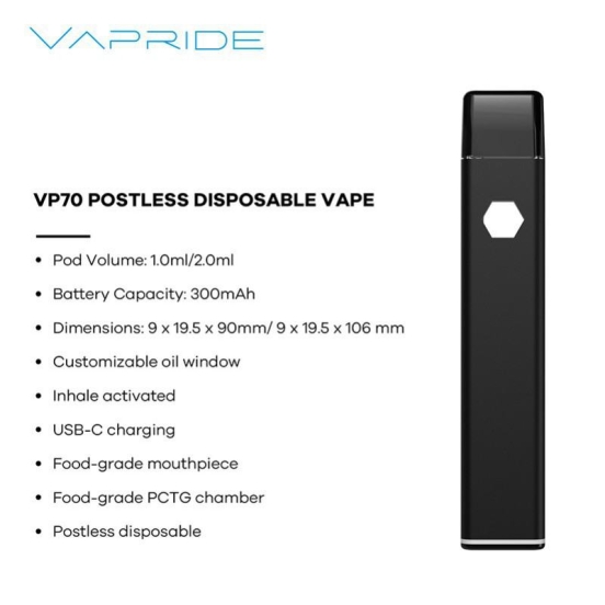 VAPRIDE Vp70  Postless Electronic Cigarette Puff