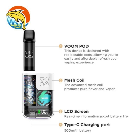 Disposable BANANATIMES/ Custom Voom Pod Mod - Tpd Electronic 3000 Puffs Vape Pens Wholesale
