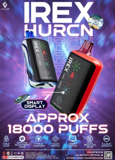 Volestech Irex Hurcn 20000 Puffs Vape Pens Wholesale