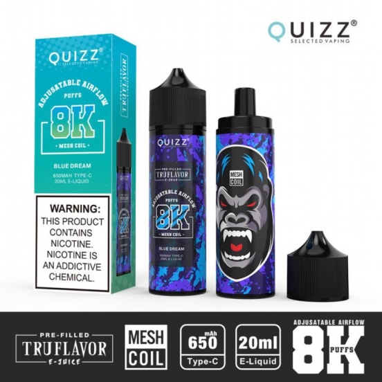 All Flavors QUIZZ Pen Truflayor 8000 Puffs