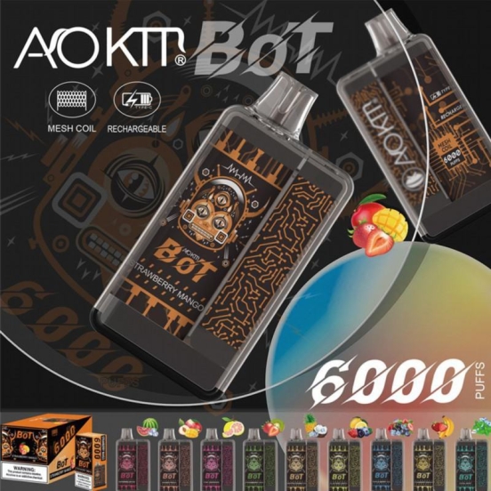Top Selling Customizable Aokit Bot 6000 Puffs Bar Vape