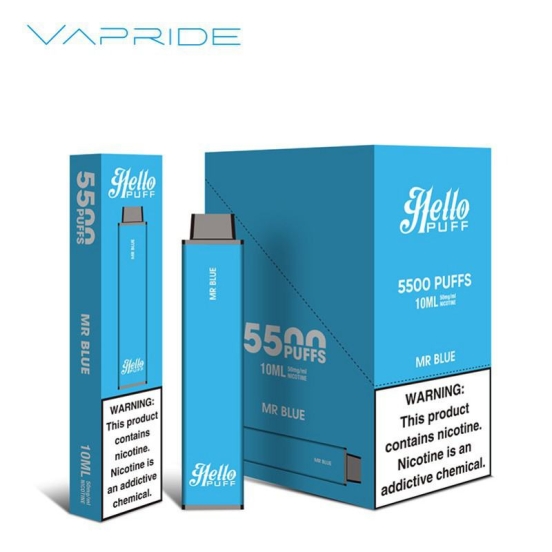 Premium VAPRIDE Pen Hello 5500 Puffs Hits Vape Puffs