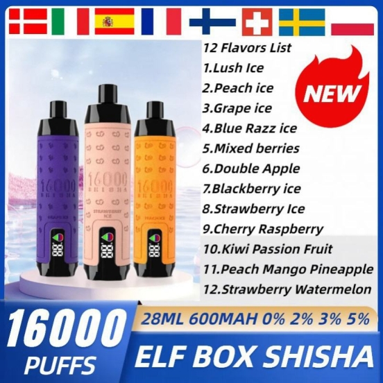 all flavors disposable vape Elf box shisha 16000