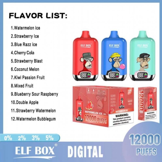 Best Selling Wholesale RandM Elf Box Digital Box 12000 Puffs Price