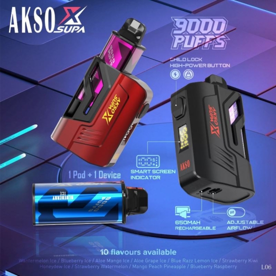 2024's Finest Vaping Vape Pen HCIGAR Akso Supa X 9000 Puffs Wholesale