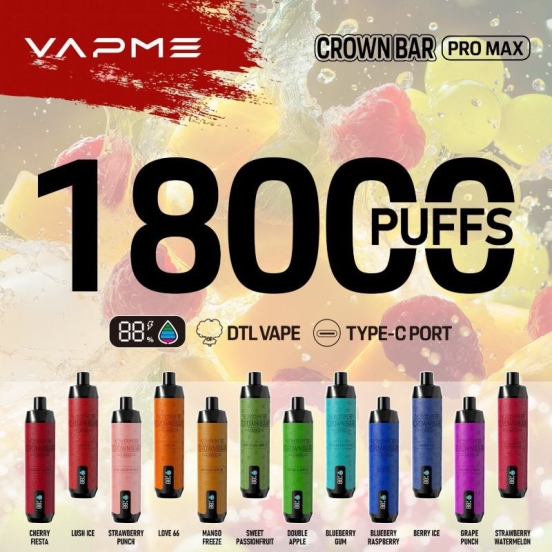 Disposable Vapme Vape Crown 18000 Pro Max Brands