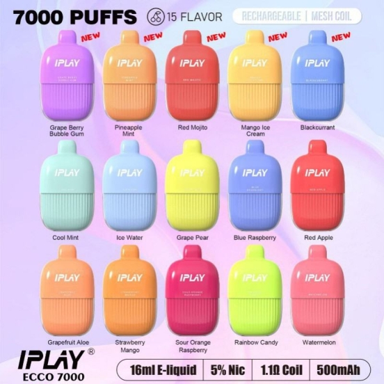 Bestseller Smooth Hit Disposable Vape Iplay Ecco  Kits Mod 7000 Puffs