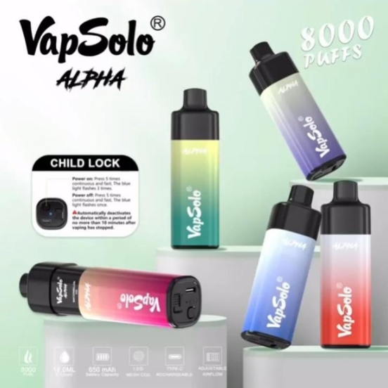 Vapsolo Alpha  8k Pod Kit 8000 Puffs Vape Disposables Wholesale